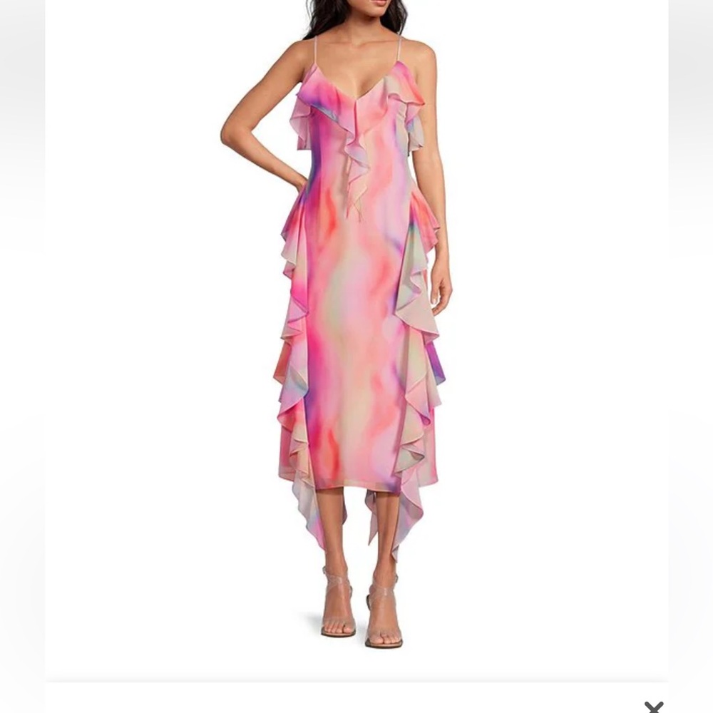 Gianni Bini Cosmos Chiffon Ruffle Dress